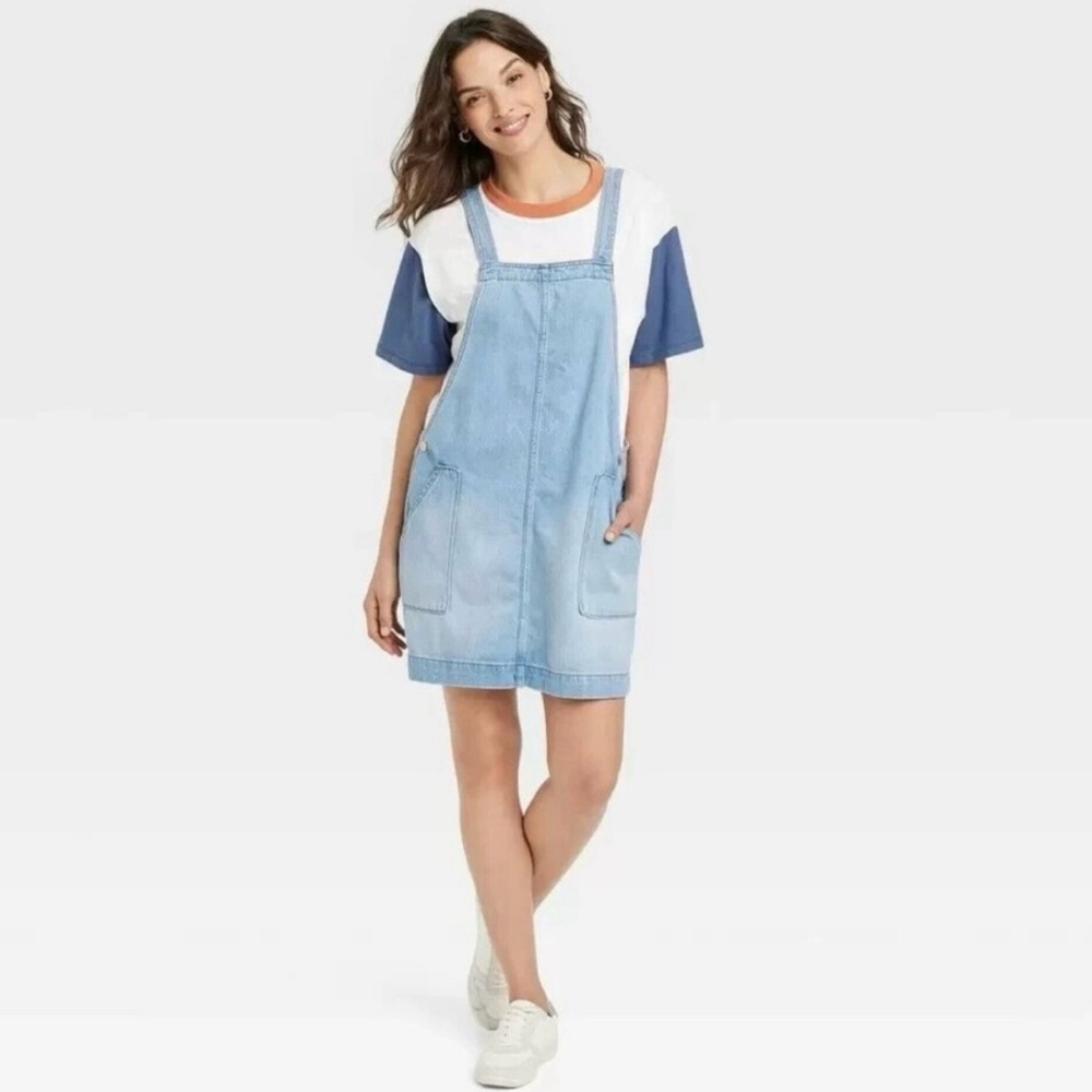 Casual Denim Pinafore Dress